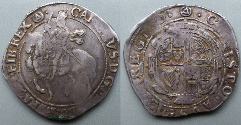 Charles I, Tower Mint Halfcrown, mm triangle-in-circle 1641-3 Charles I, Tower Mint Halfcrown, mm triangle-in-circle 1641-3